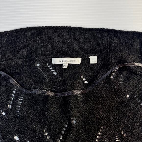 Cashmere Wool Open Knit Cape Cardigan Shawl Women's XS Gray Lagenlook Cozy - Picture 7 of 16